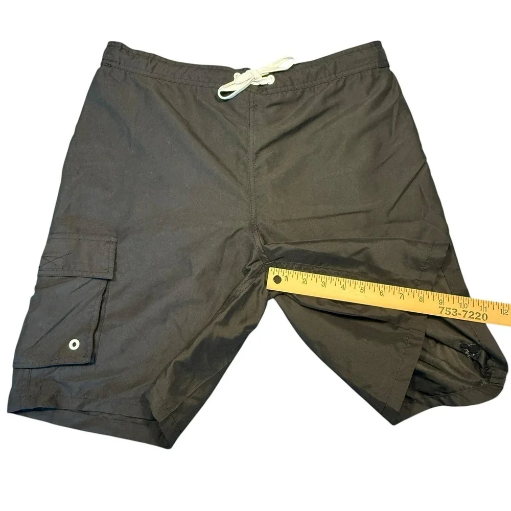 Disney Parks Mickey Mouse Black & White Swim Trunks‎ Mens Size L Elastic Shorts